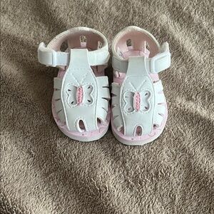 White and Pink Kids Sandals